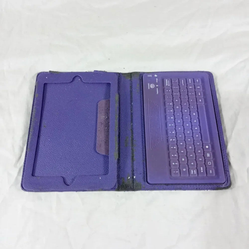 Purple Tablet Case With Bluetooth Mini Charging Keyboard Electronic Accessory